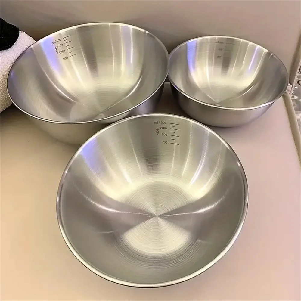 Kitchen Appliances Organizer - 1-3 Edelstahl-Schüssel-Set mit Skala zum Kochen,