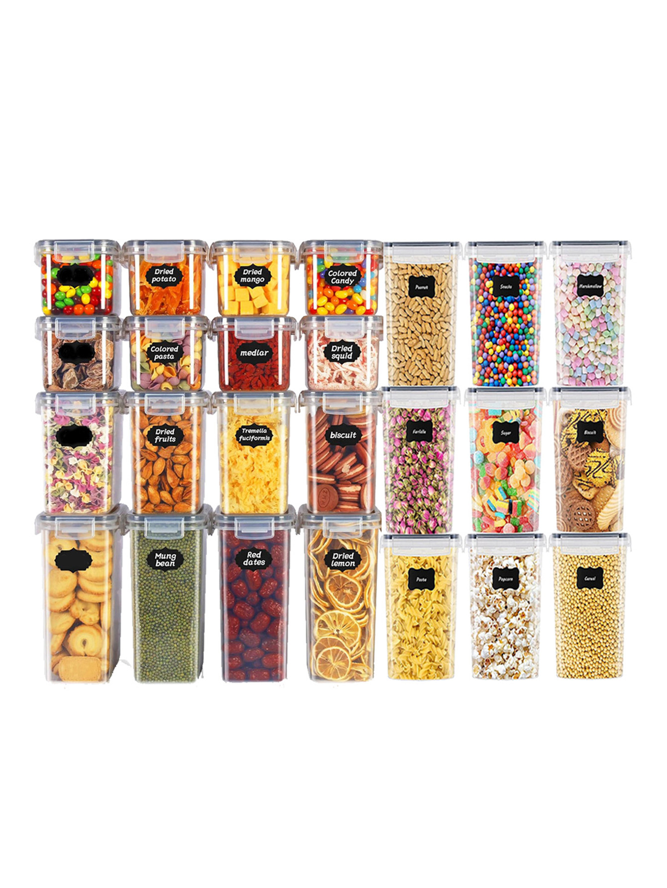 Kitchen Appliances Organizer - 48 Stück, Versiegelte Lebensmittelbehälter mit Deckeln,
