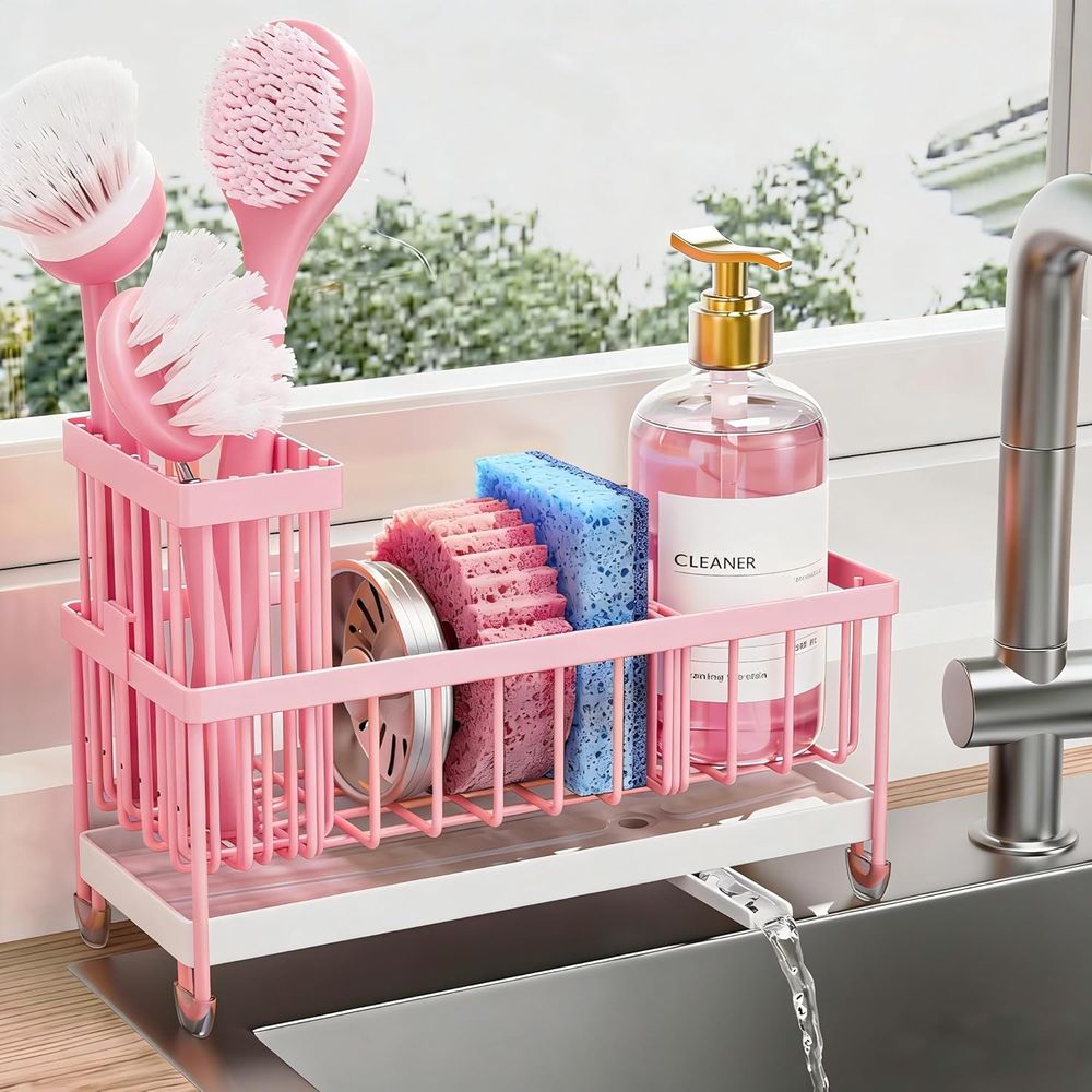 Kitchen Appliances Organizer - Schwammhalter oder Spülbecken-Organizer mit hohem Bürstenhalter,