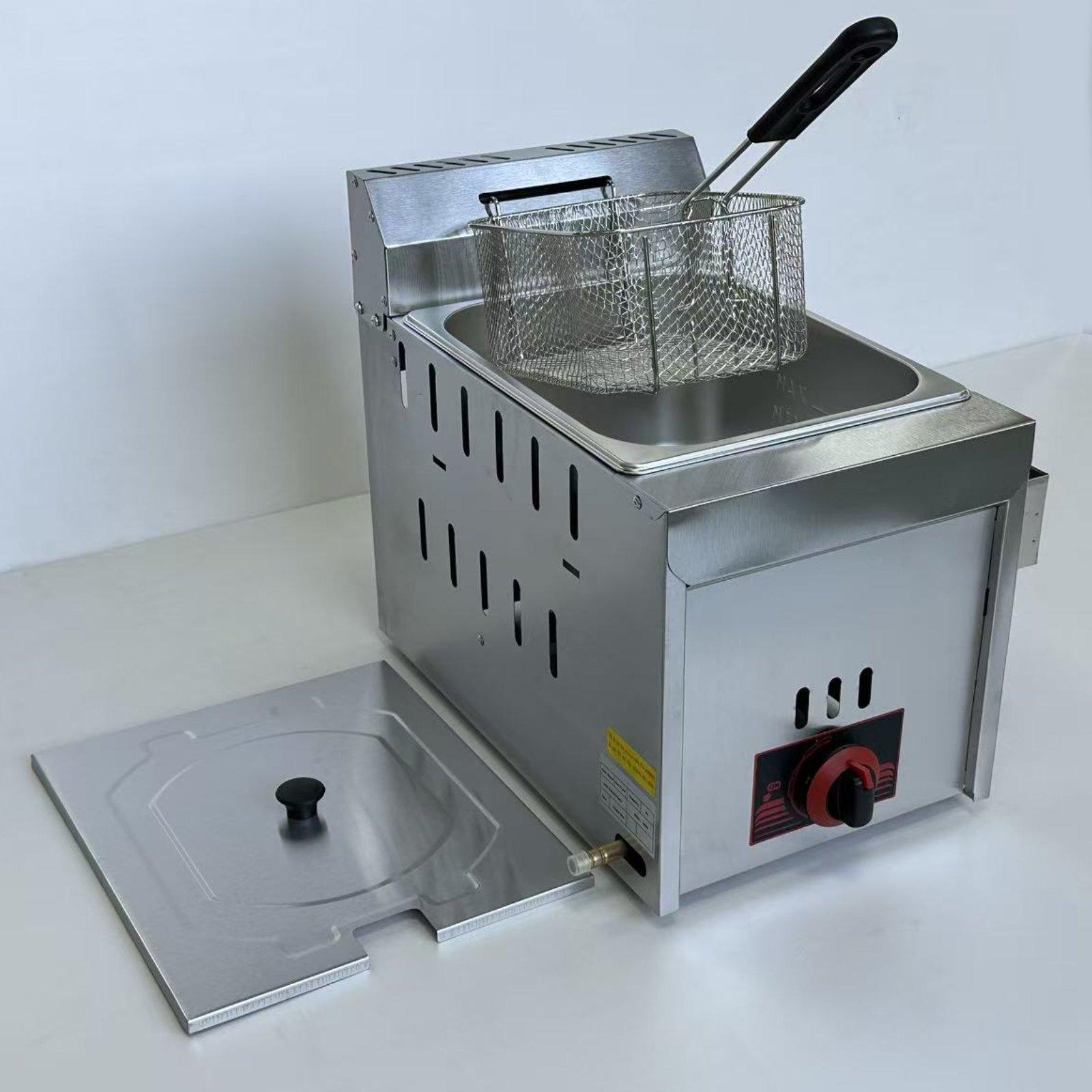Deep Fryer Stainless - Gewerbliche Fritteuse, pflegeleicht, Edelstahl, 6L, für