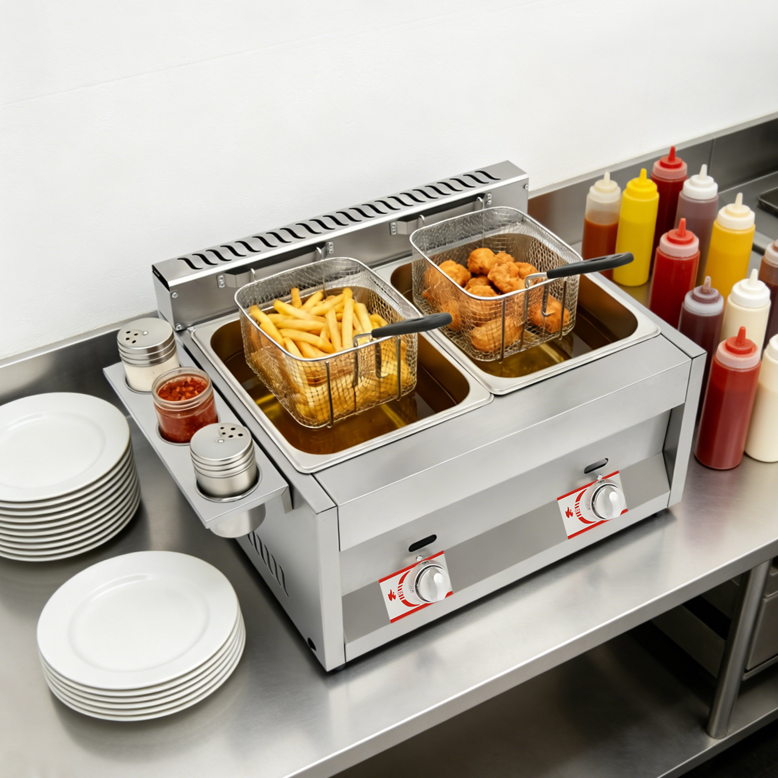 Gewerbliche Doppel-Tank-Fritte – Deep Fryer Stainless Bewertung und Preis