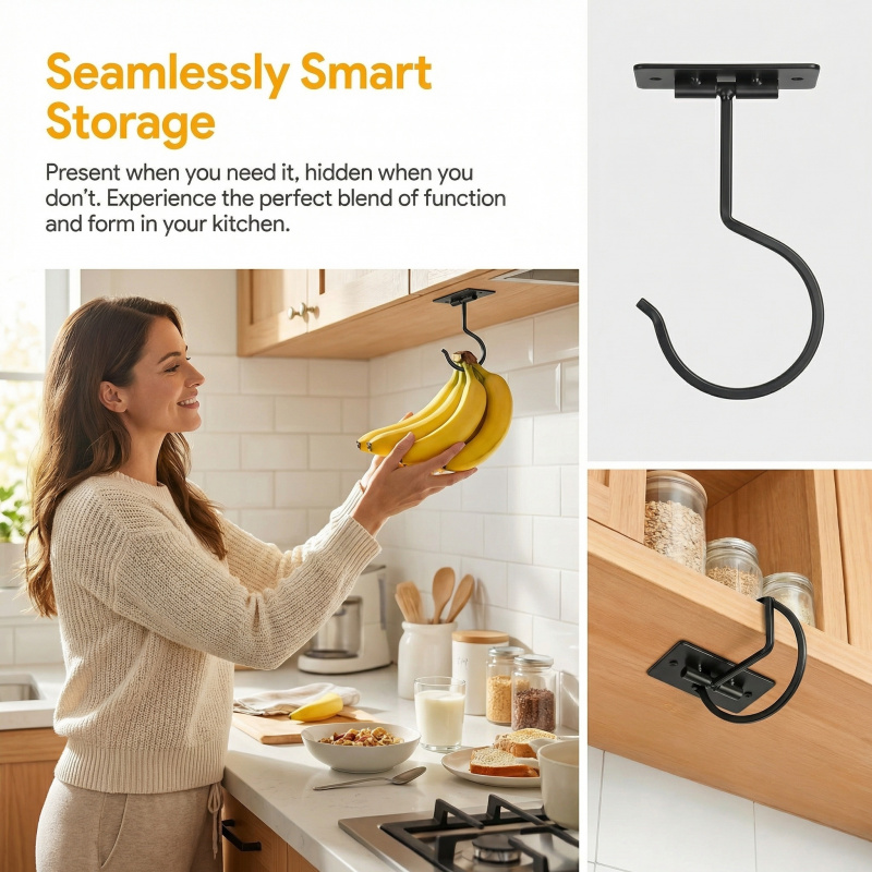 Schwarzer Metall-Selbstklebeha – Kitchen Appliances Organizer Bewertung und Preis