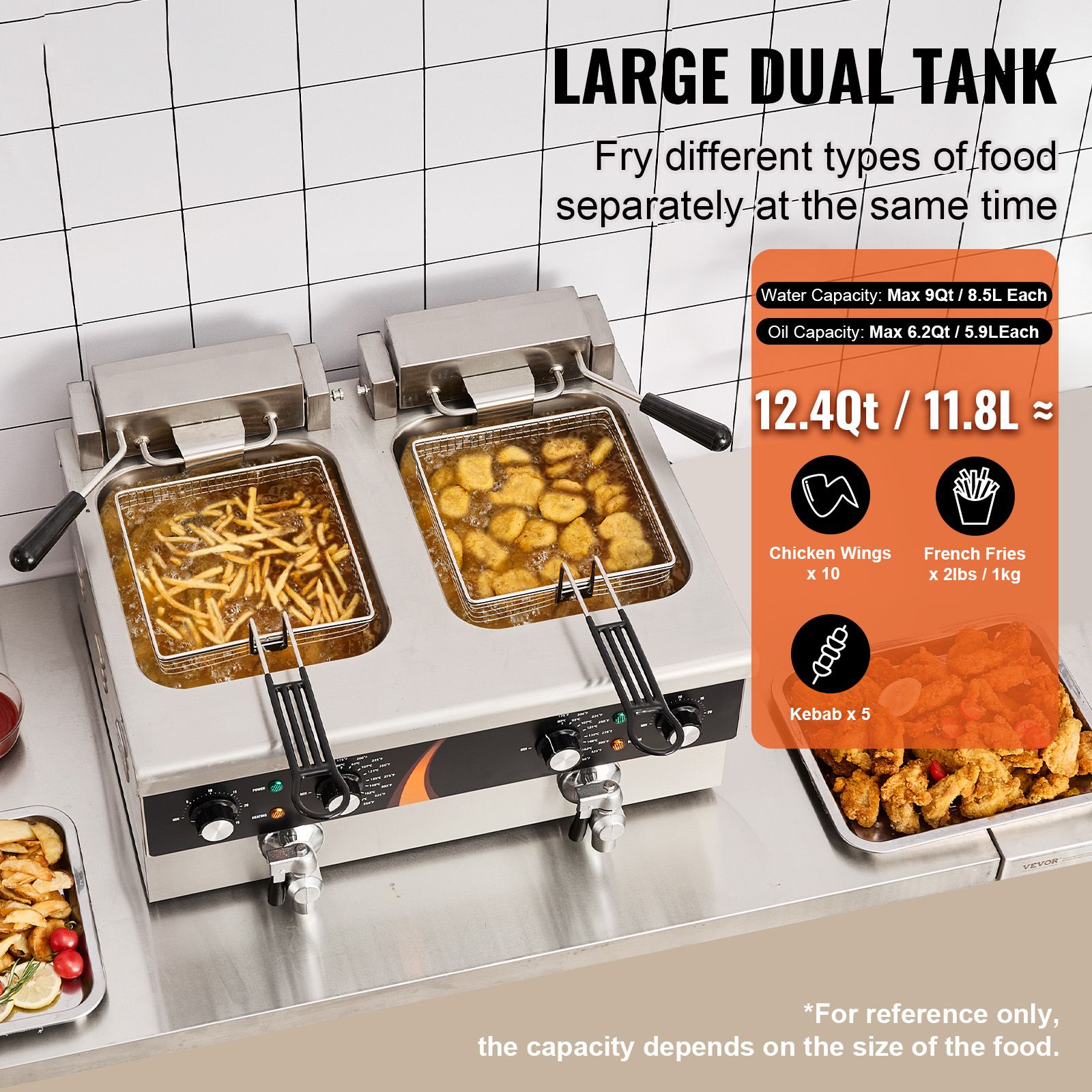 Gewerbliche Fritteuse 3500W, D – Deep Fryer Stainless Bewertung und Preis